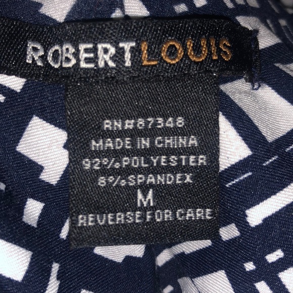 Robert Louis Medium Cardigan vest art navy red whi - Picture 7 of 7
